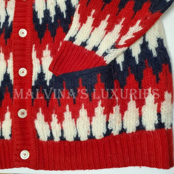 GUCCI MENS SWEATER ZIGZAG JACQUARD THICK WOOL KNITTED CARDIGAN sz M Medium - Picture 10 of 16